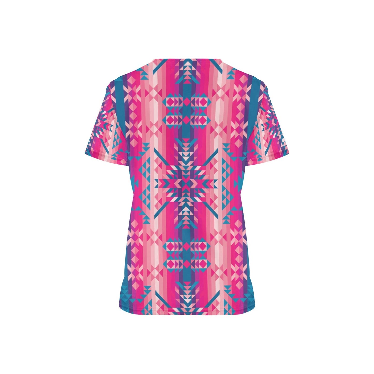 Desert Geo Blue Scrub Top
