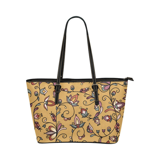 Burnt Sky Petals Gold Leather Tote