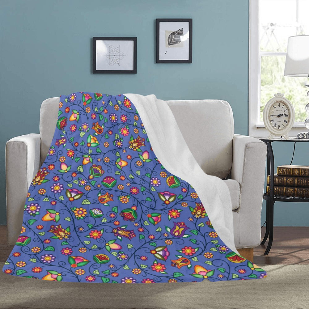 Heartbeat Petals Blue X-Large Micro Fleece Blanket