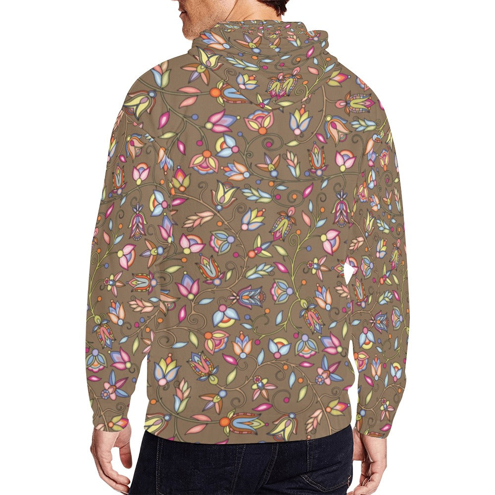 Buffalo Bloom Earth Song Men's Zipper Hoodie