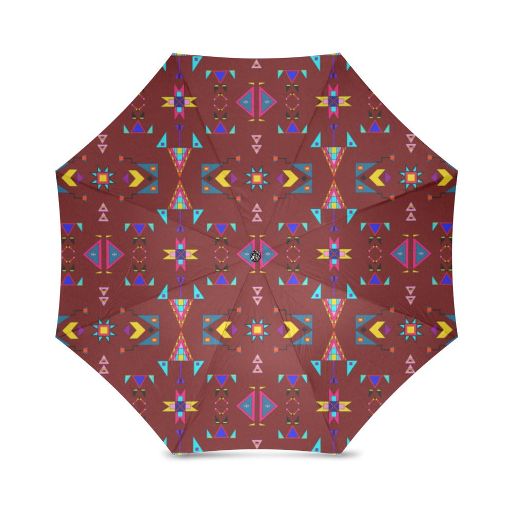Enemy Territory Dark Maroon Foldable Umbrella