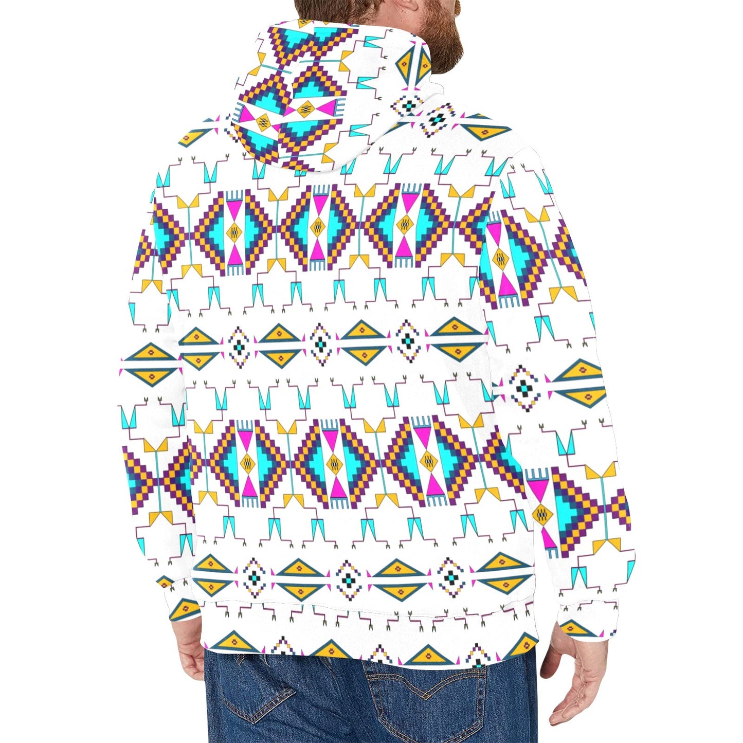 Rite of Passage White Men's Long Sleeve Fleece Hoodie