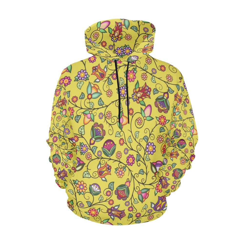 Heartbeat Petals Yellow Hoodie for Women