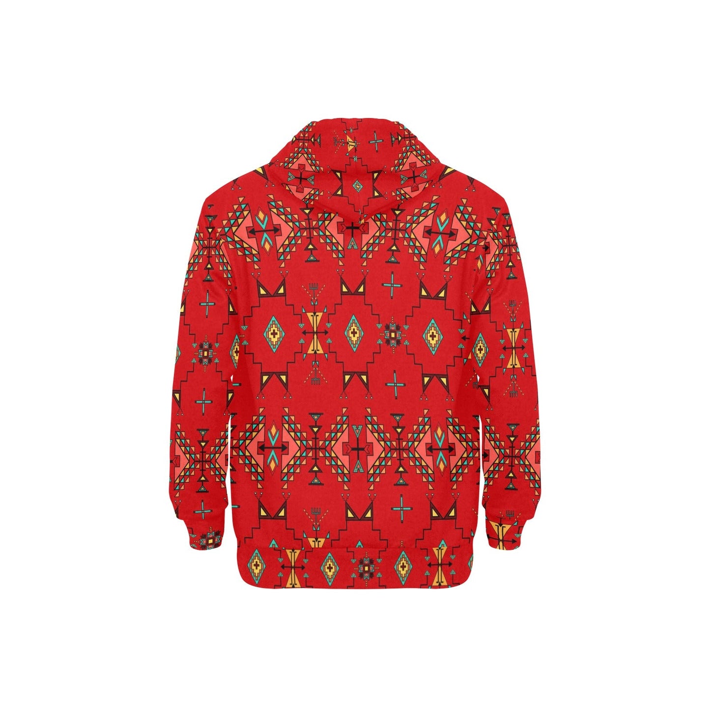 Thunder Flight Red Men's Long Sleeve Fleece Hoodie