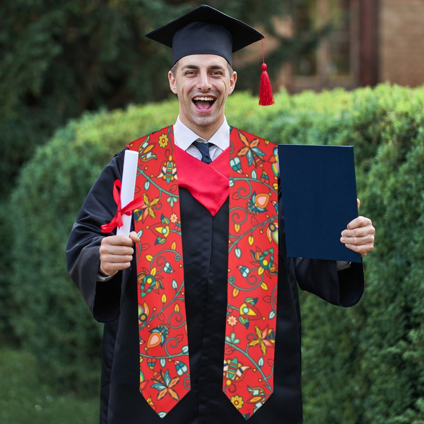 Thorny Path Red Graduation Stole