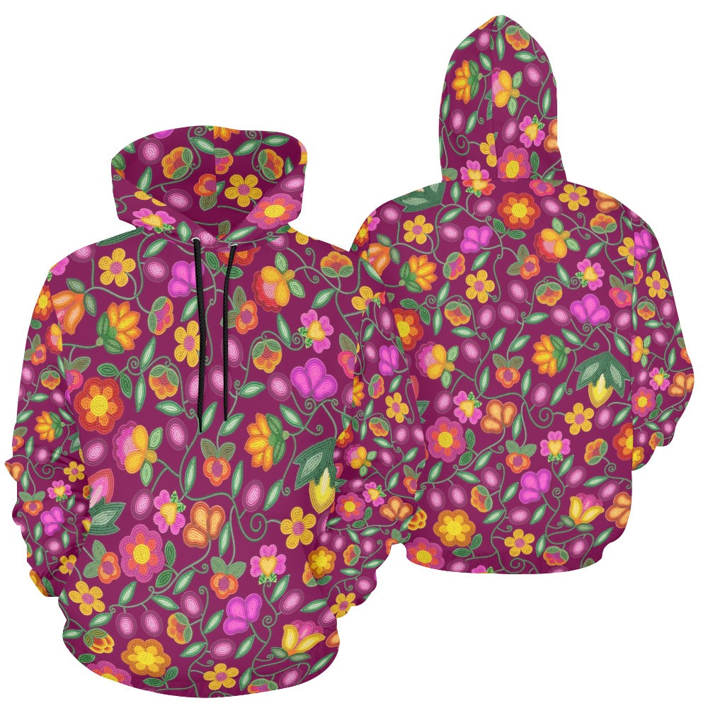 Boreal Bounty Dark Magenta Hoodie for Women