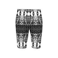 Load image into Gallery viewer, Writing on Stone Black and White Men&#39;s Knee Length Swimming Trunks
