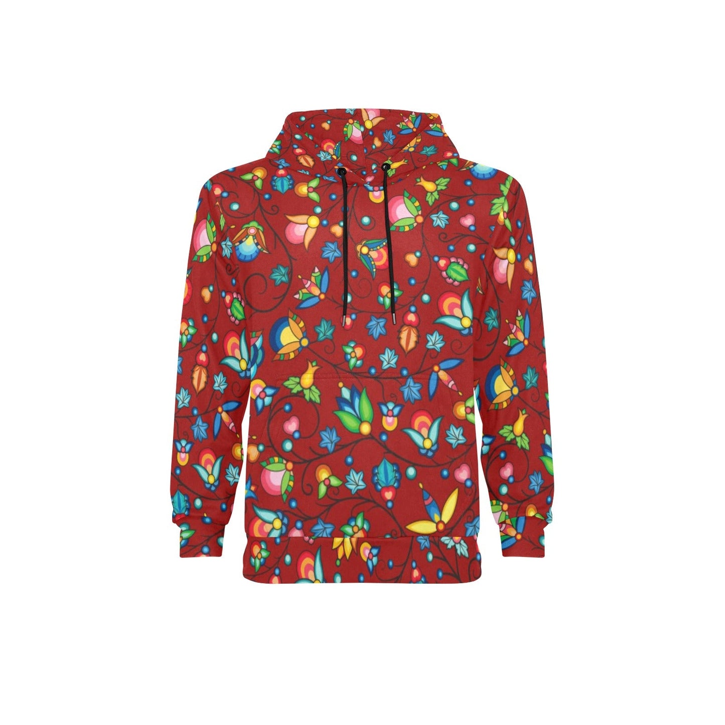 Prairie Plains Spirit Red Men's Long Sleeve Fleece Hoodie