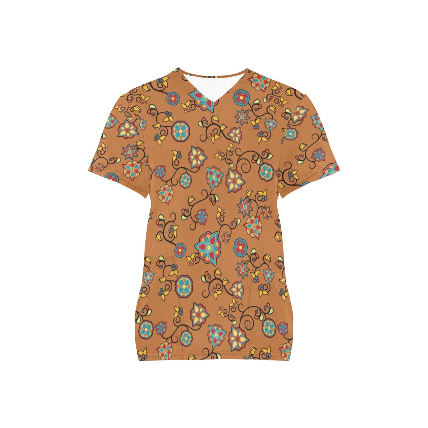 Fire Bloom Scrub Top
