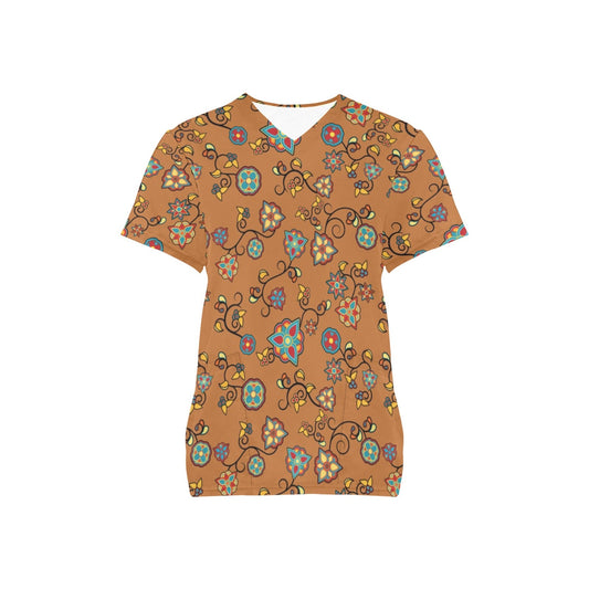 Fire Bloom Scrub Top