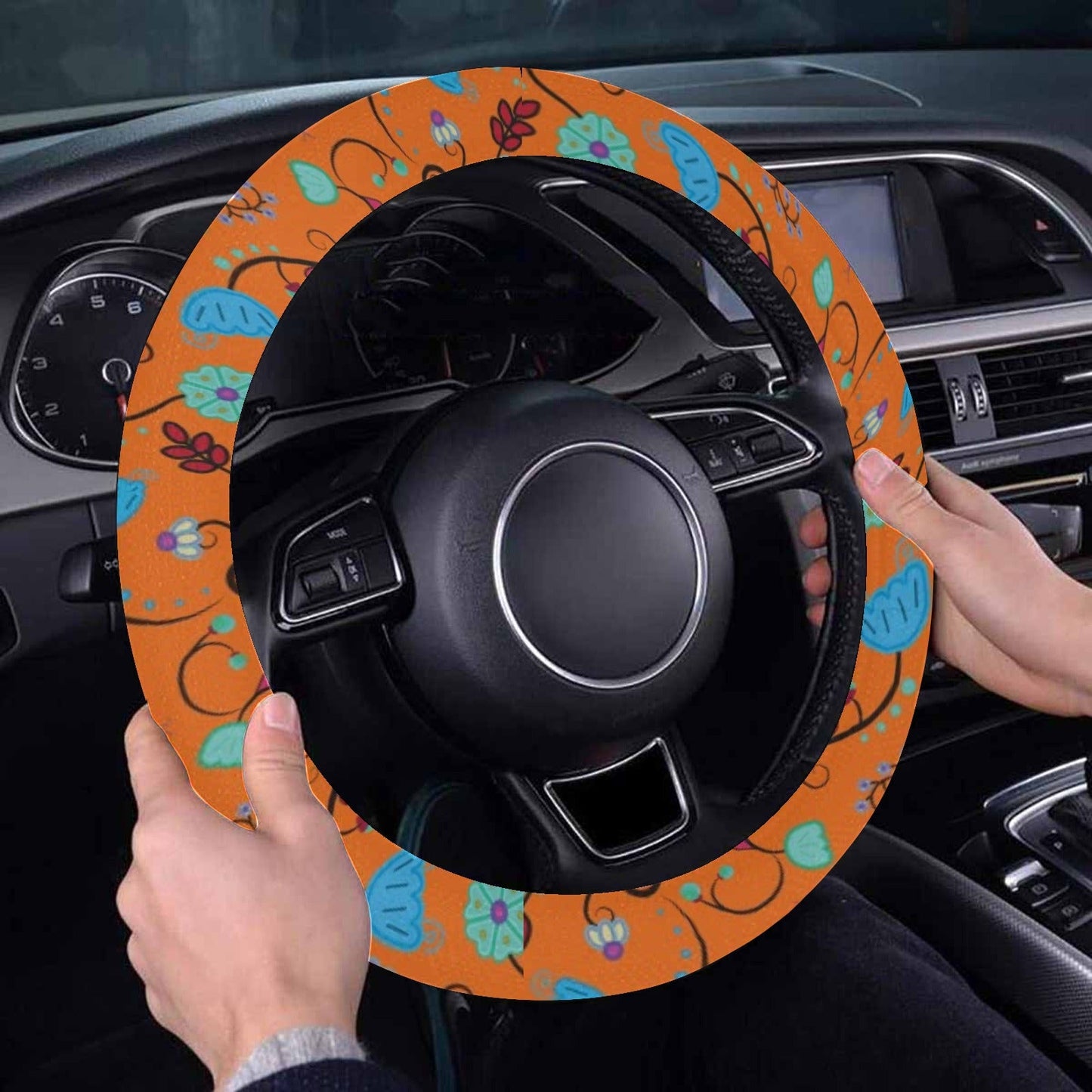 Nipin Blossom Carrot Steering Wheel Cover with Elastic Edge