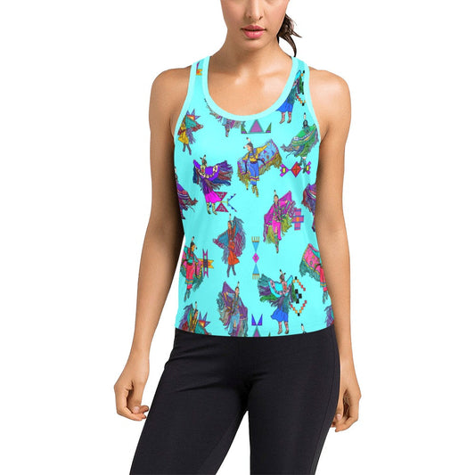 Women's Fancy Dancers Turquoise Women's Racerback Tank Top
