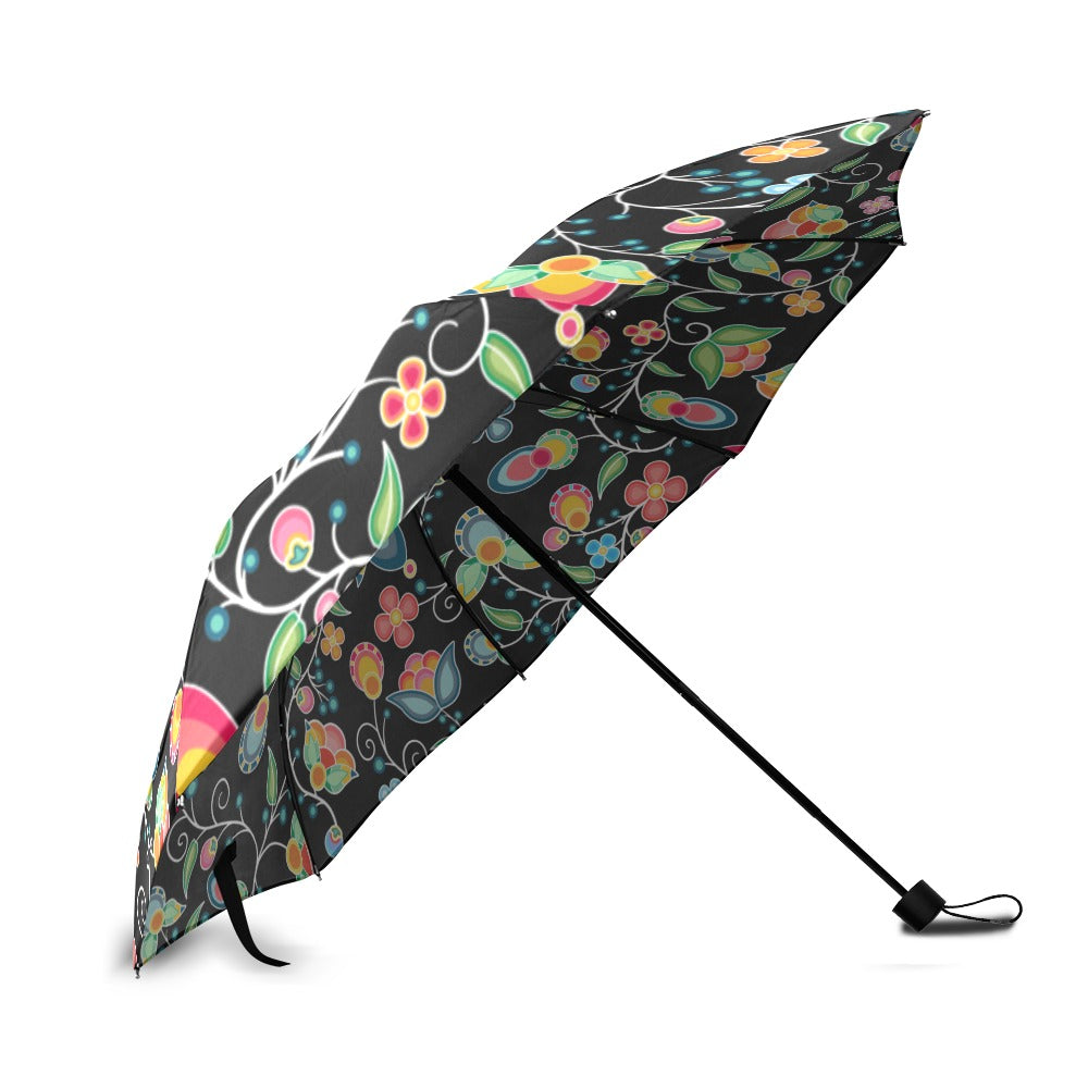 Floral Bounty Black Foldable Umbrella