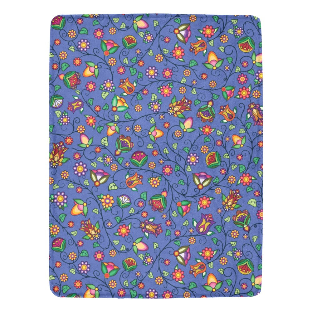 Heartbeat Petals Blue X-Large Micro Fleece Blanket