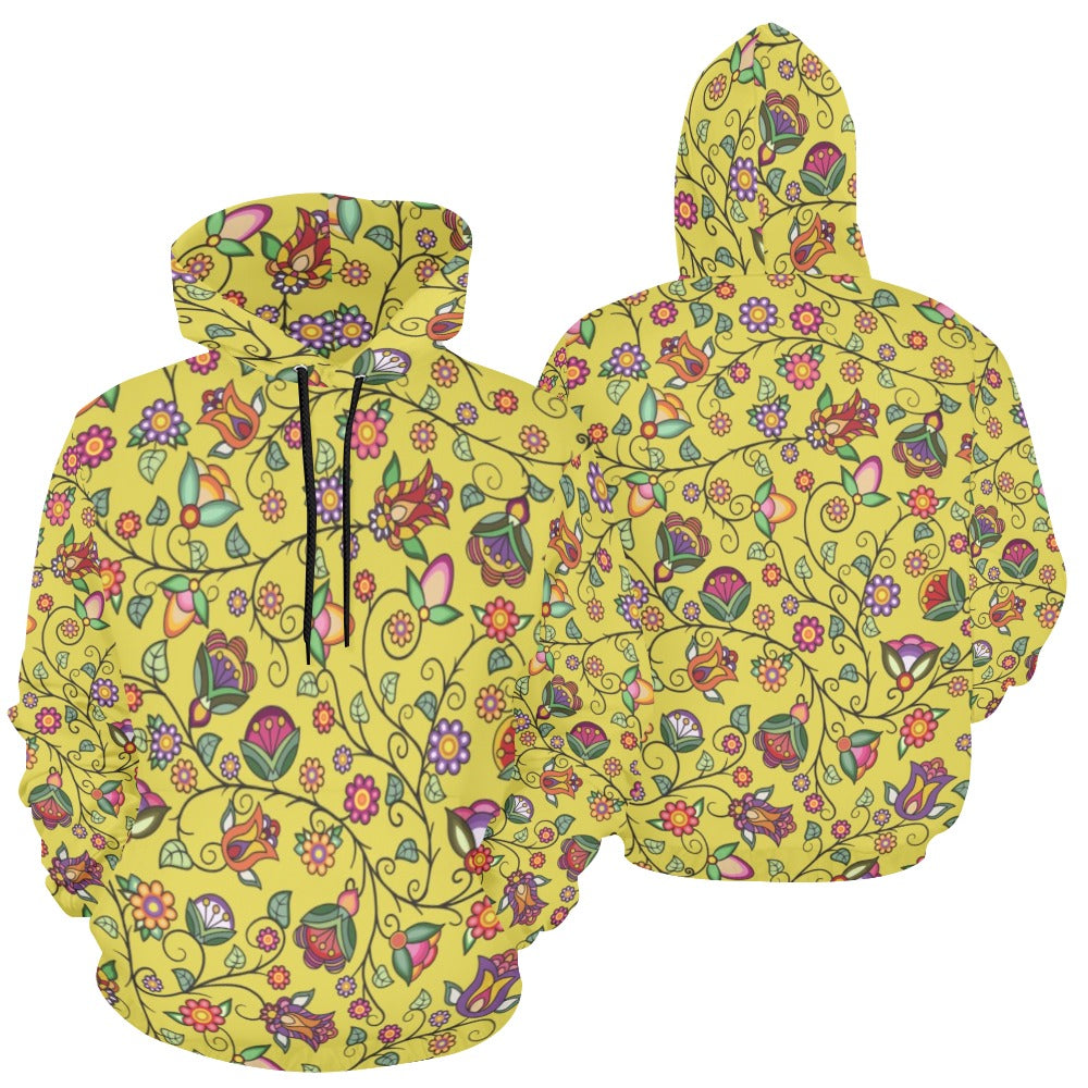 Heartbeat Petals Yellow Hoodie for Women