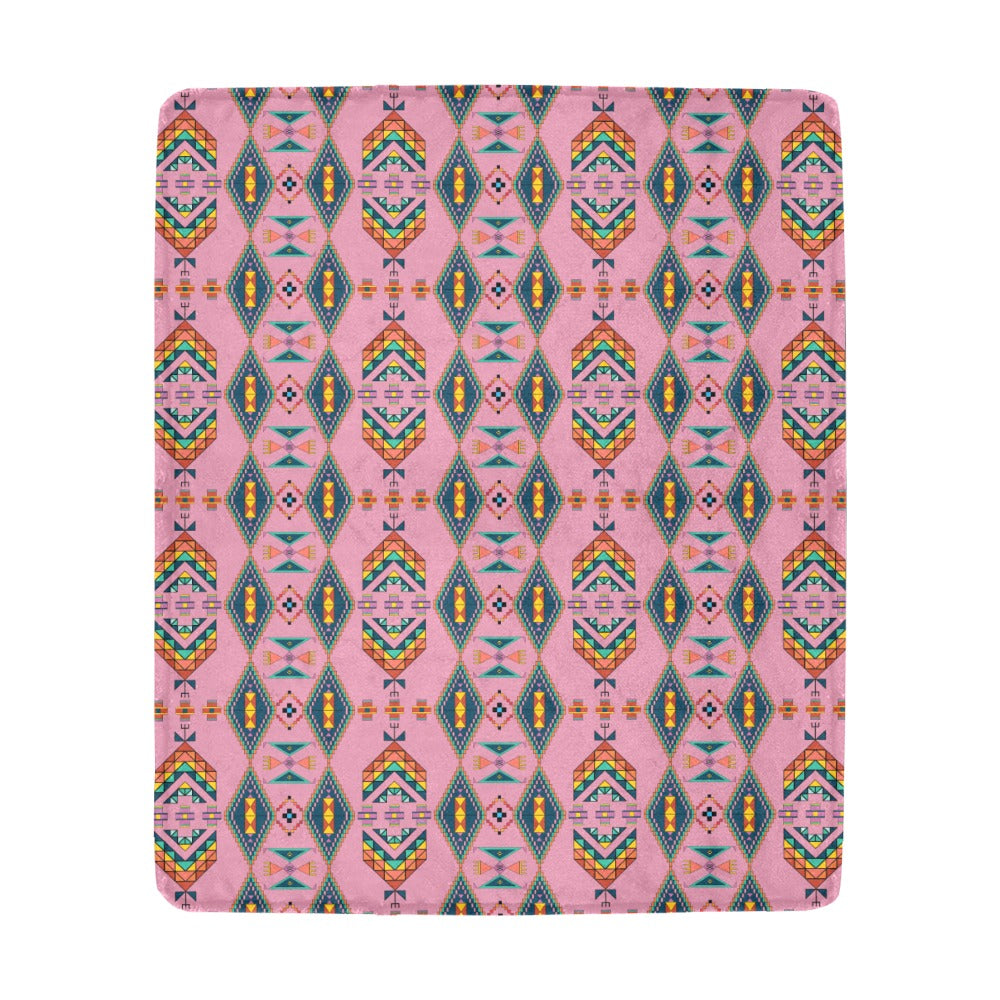 Travois Tipi Dusky Sunset Ultra-Soft Micro Fleece Blanket 50"x60"