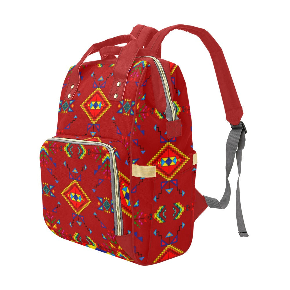 Buffalo Jump Red Multi-Function Diaper Backpack/Diaper Bag