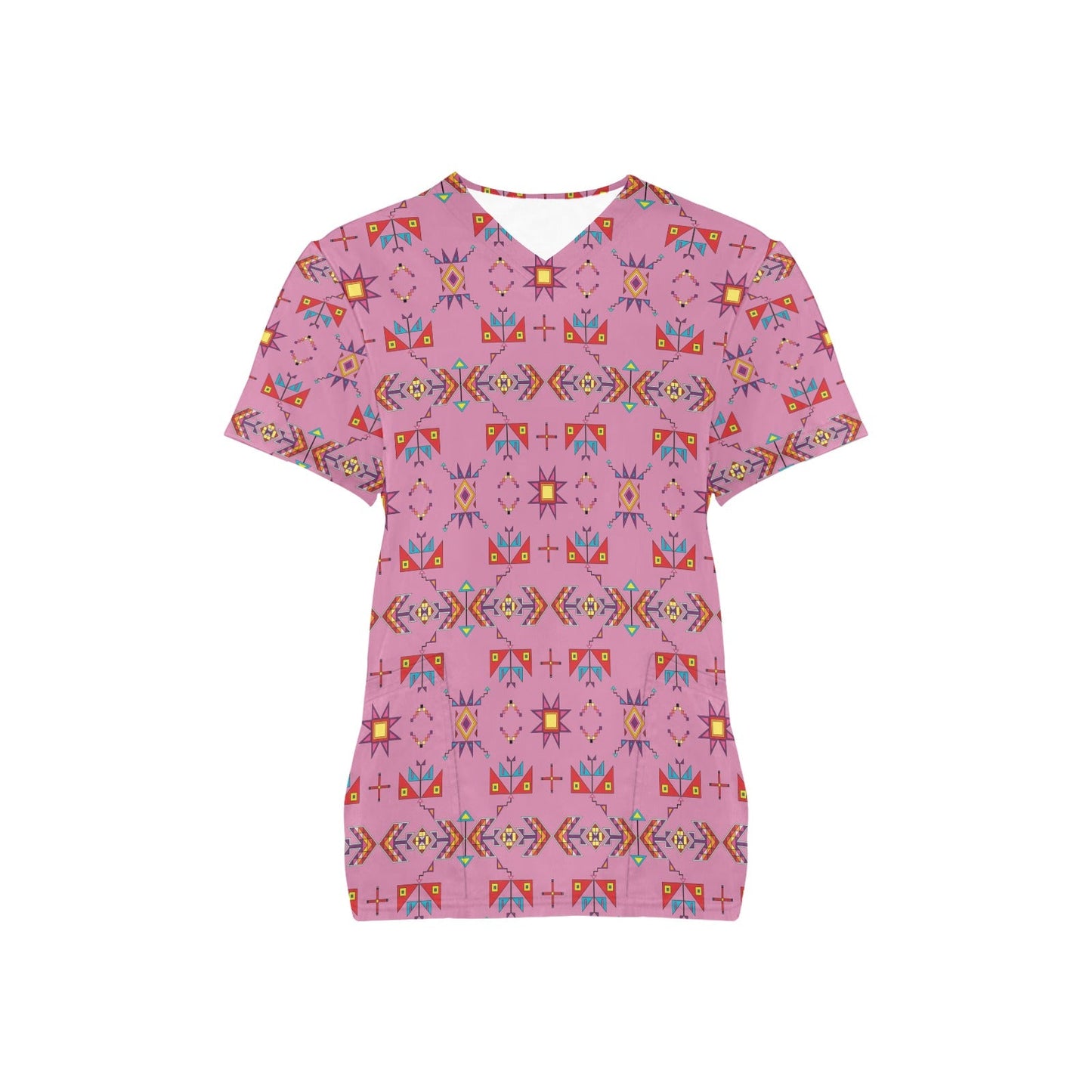 Scattered Generations Pink Scrub Top