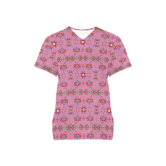 Scattered Generations Pink Scrub Top