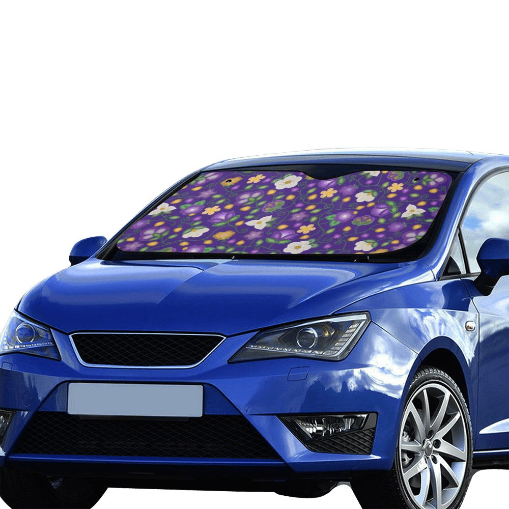 Midnight Moss Bloom Aubergine Car Sun Shade 55"x30"