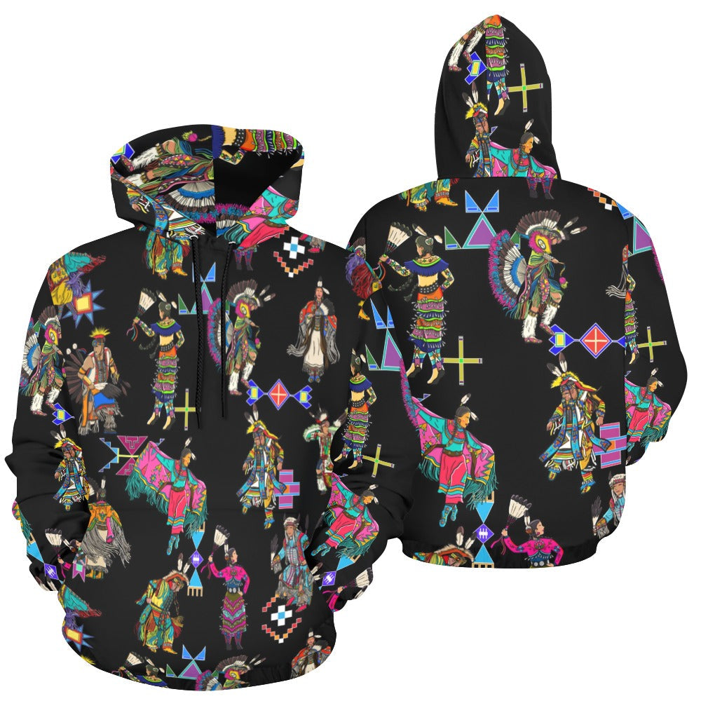 Grand Entry Dancers Black Hoodie for Women