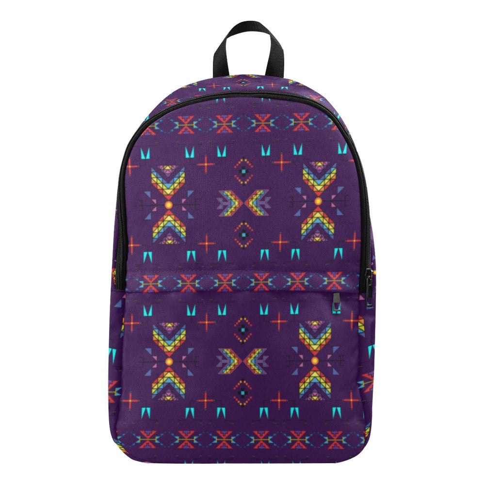 Rainy Chief Rainbow Dark Purple Fabric Backpack for Adult