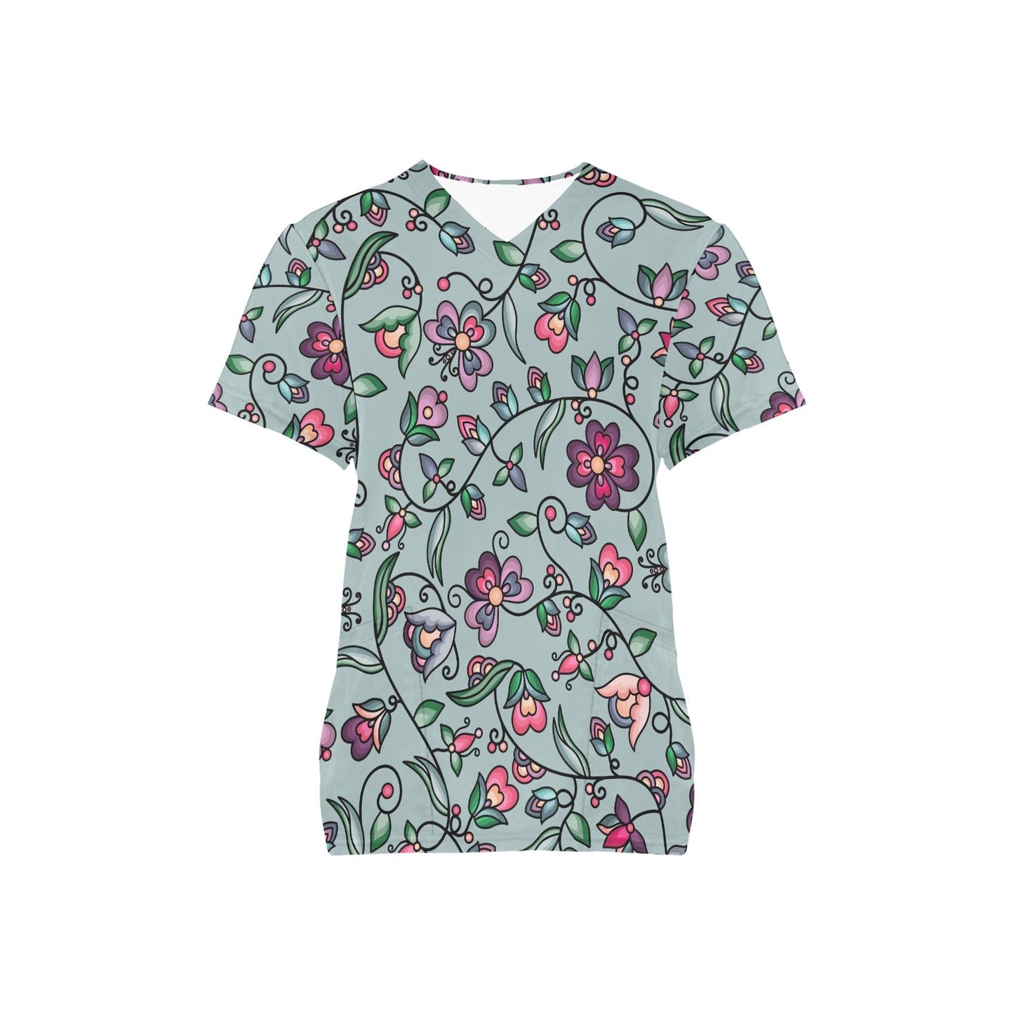 Amber Evening Garland Turquoise Scrub Top