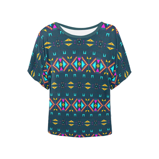 Rite of Passage Dark Teal Women's Batwing-Sleeved Blouse T shirt