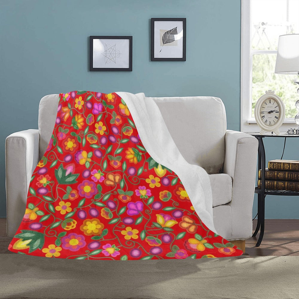 Boreal Bounty Red Large Micro Fleece Blanket
