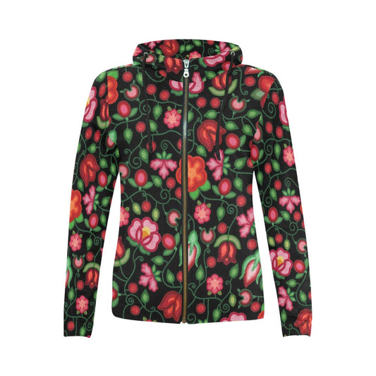 Rose Reverie Full Zip Hoodie For Women