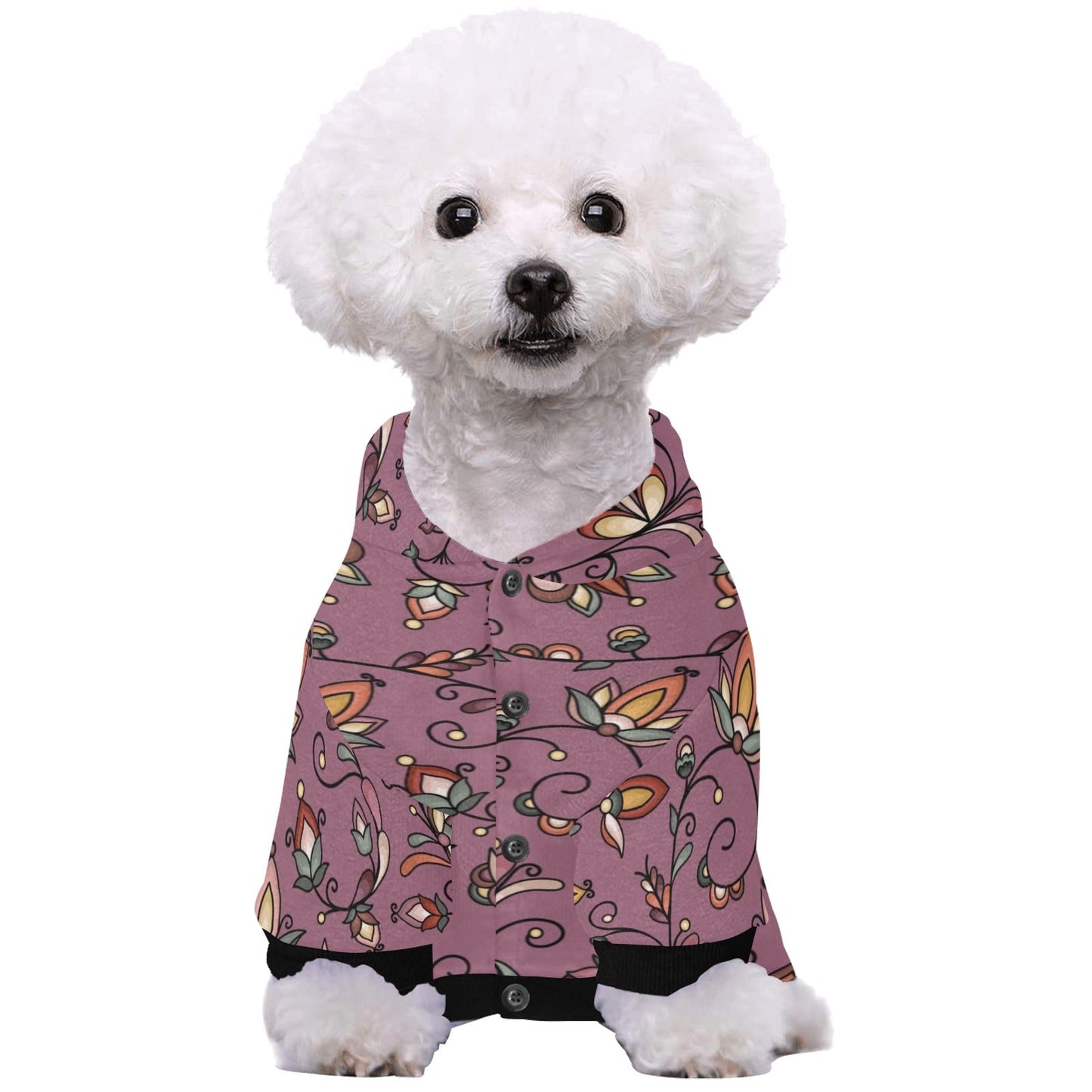 Burnt Sky Petals Magenta Pet Dog Hoodie