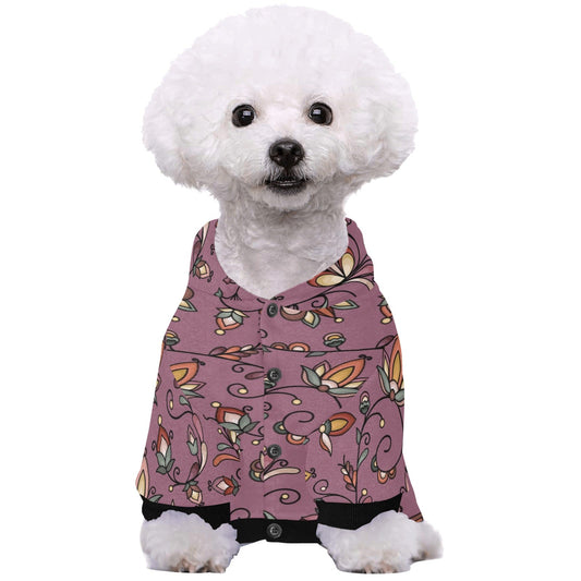 Burnt Sky Petals Magenta Pet Dog Hoodie