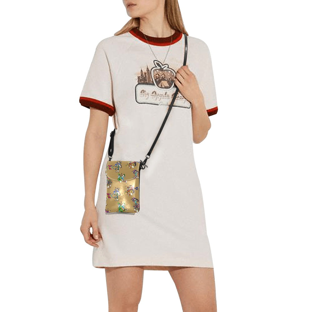 Men's Fancy Dancers Earth Small Cell Phone Purse