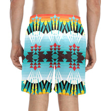 Load image into Gallery viewer, Ribbonwork Bustle Men&#39;s Mid-Length Beach Shorts
