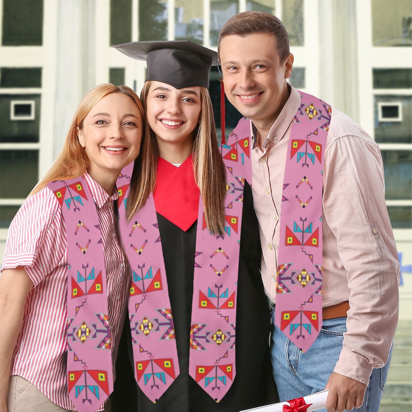 Scattered Generations Pink Graduation Stole