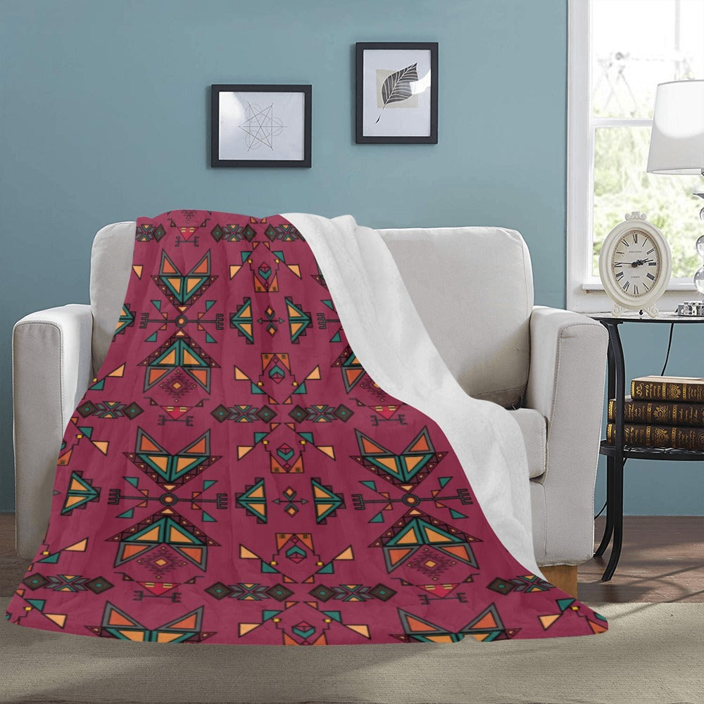 Arrow dawn Maroon X-Large Micro Fleece Blanket