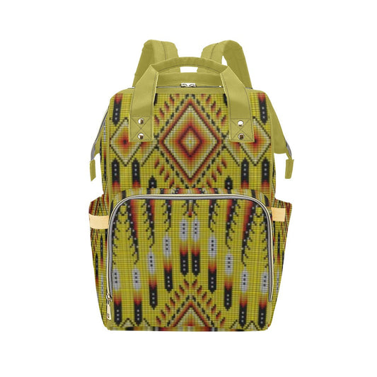 Fire Feather Yellow Multi-Function Diaper Backpack/Diaper Bag