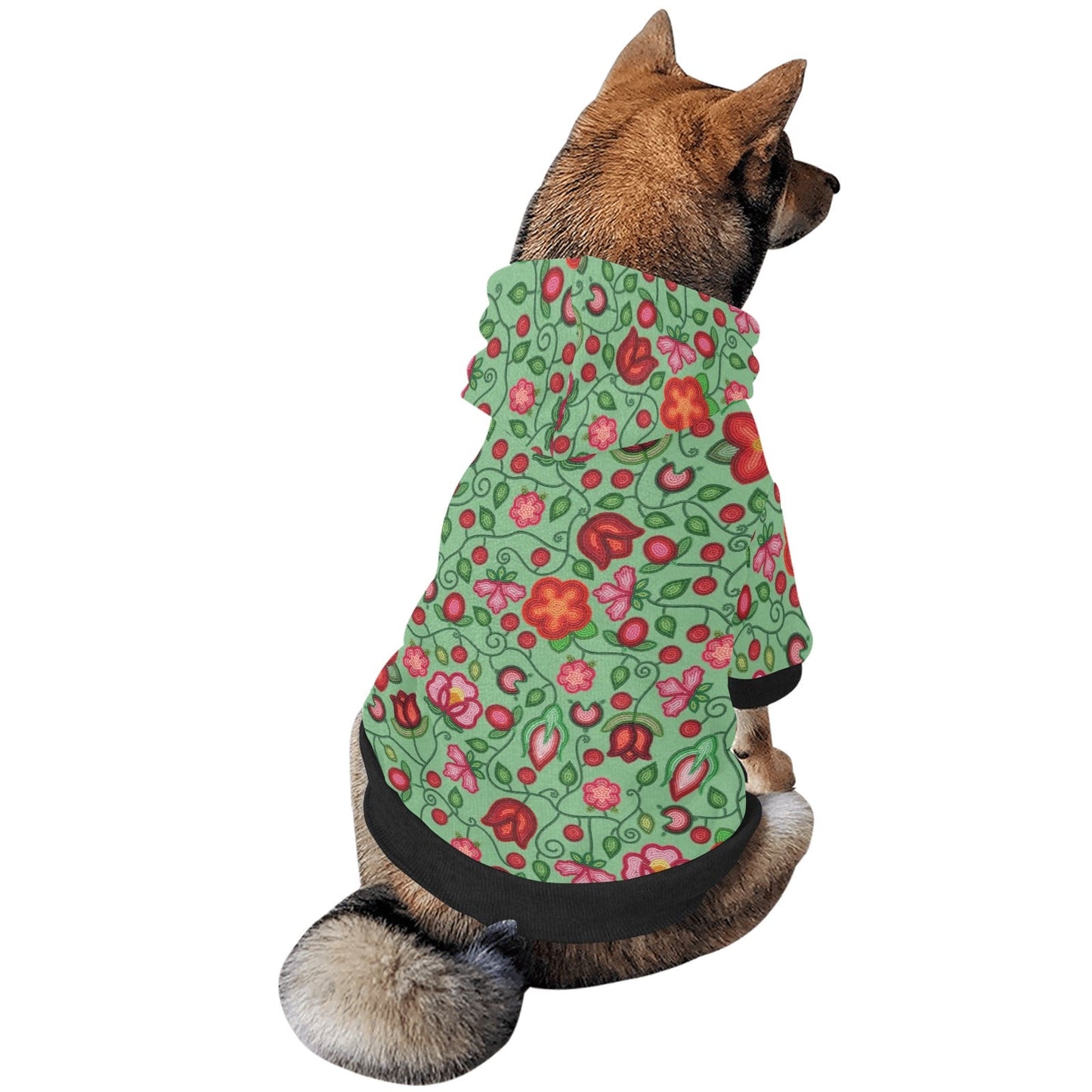 Rose Reverie Green Pet Hoodie