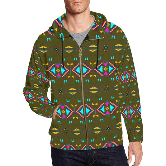 Rite of Passage Olive Men's Zipper Hoodie