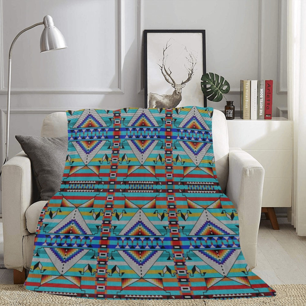 Medicine Blessing Turquoise X-Large Micro Fleece Blanket
