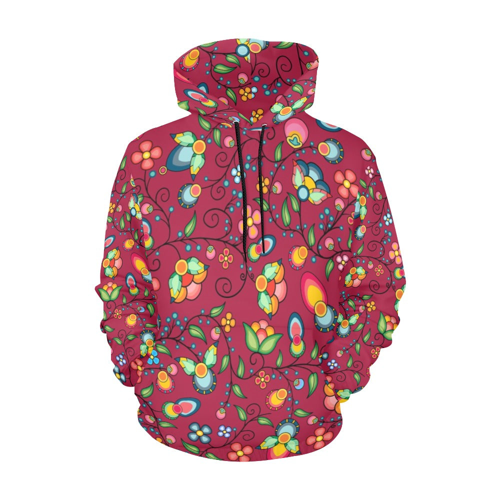 Floral Bounty Magenta Hoodie for Women