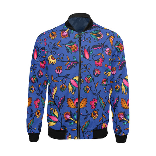 Copper Prairie Petals Blue Bomber Jacket