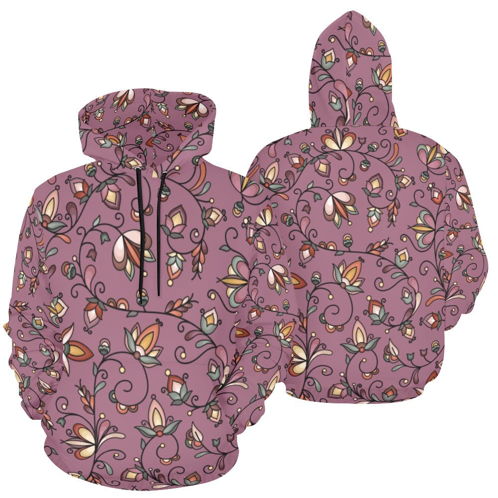 Burnt Sky Petals Magenta Hoodie for Men