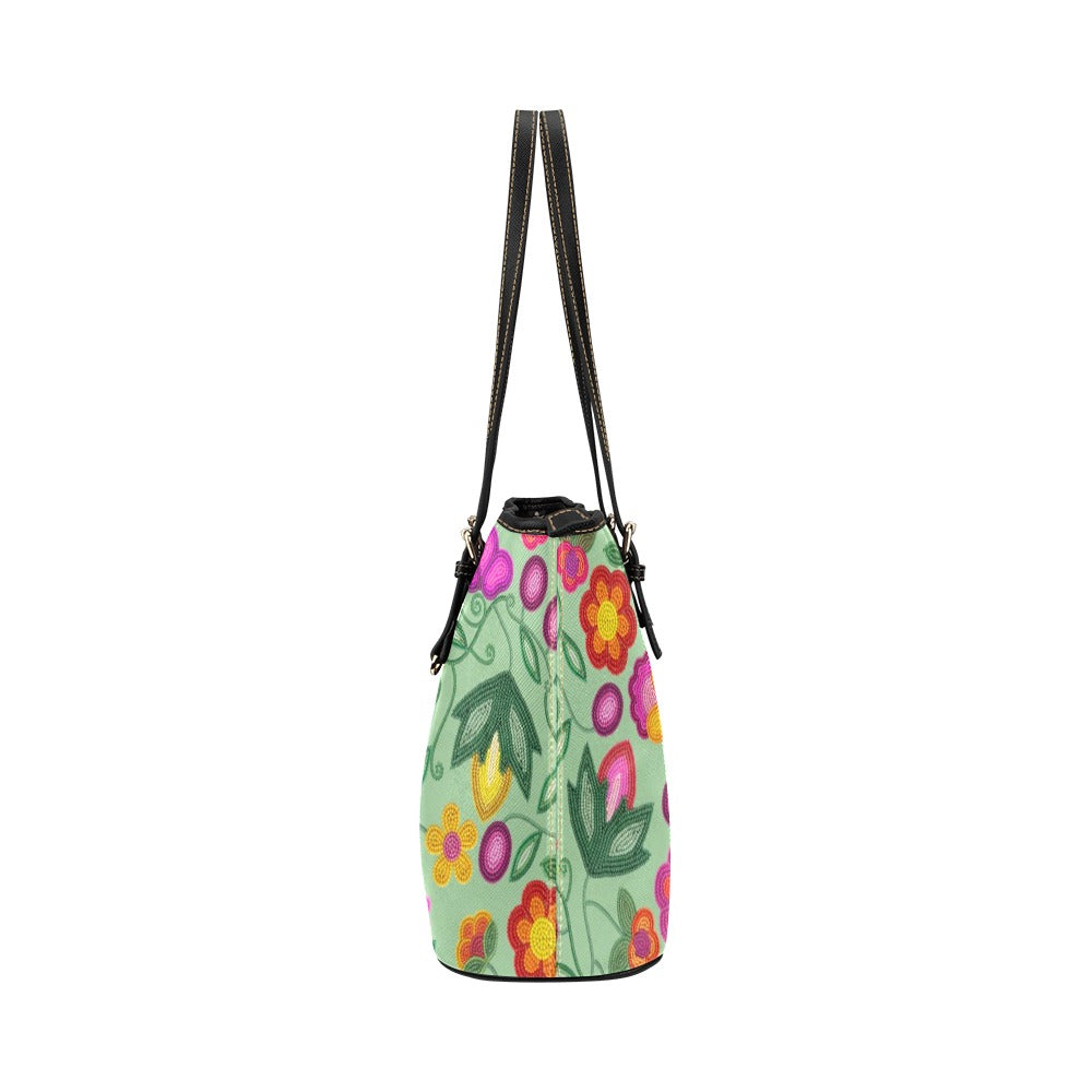 Boreal Bounty Green Leather Tote