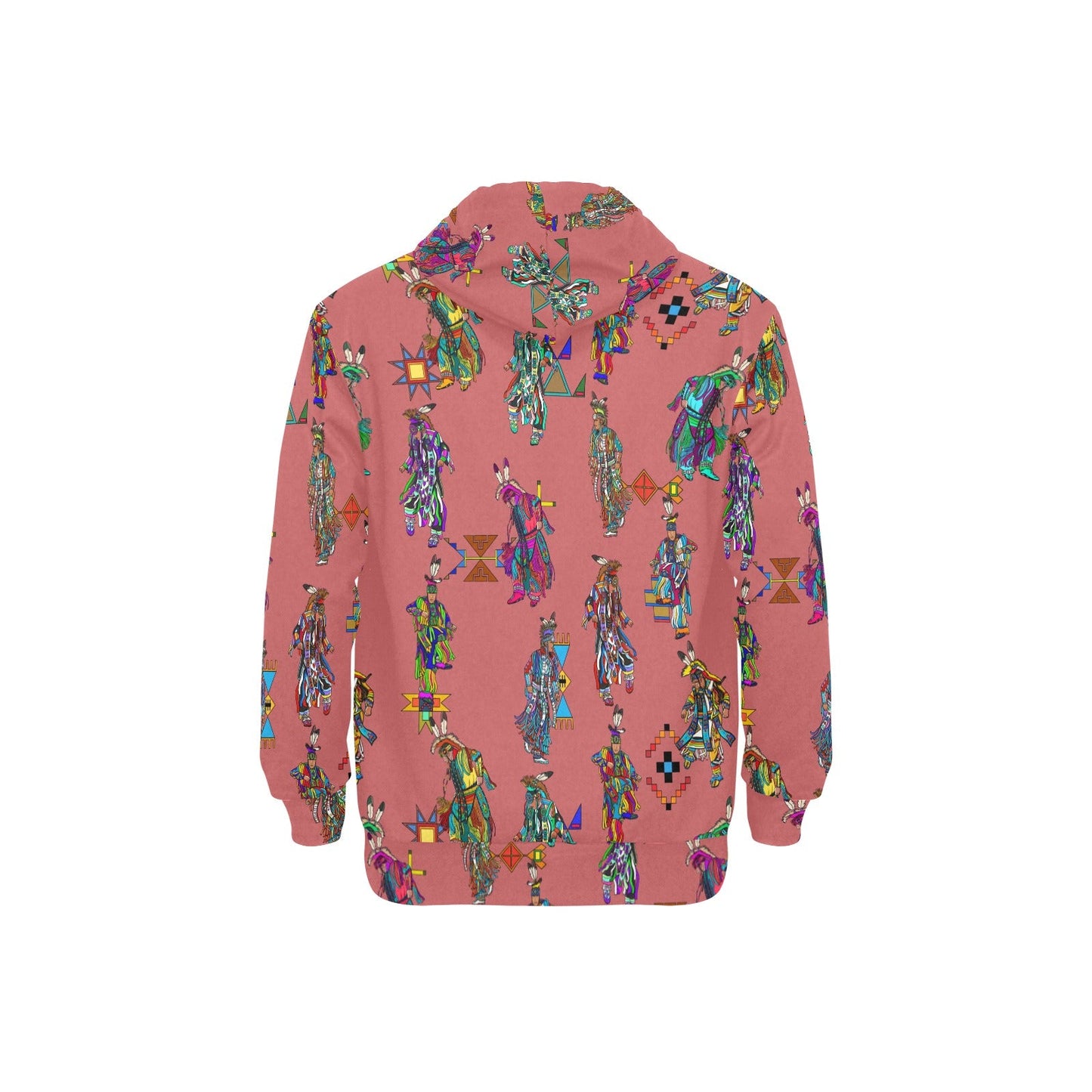 Men's Grass Dancers Terra Cotta Men's Long Sleeve Fleece Hoodie