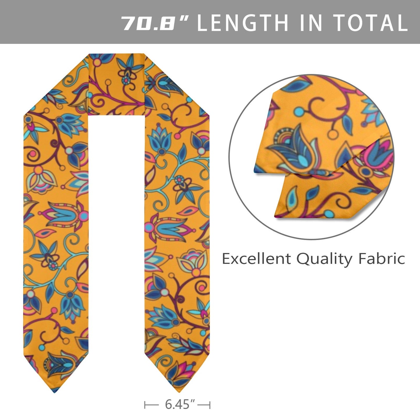 Buffalo Bloom Orange Graduation Stole