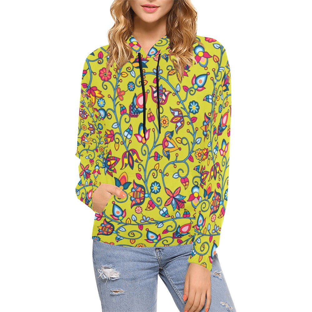 Thorny Path Yellow Grass Hoodie for Women