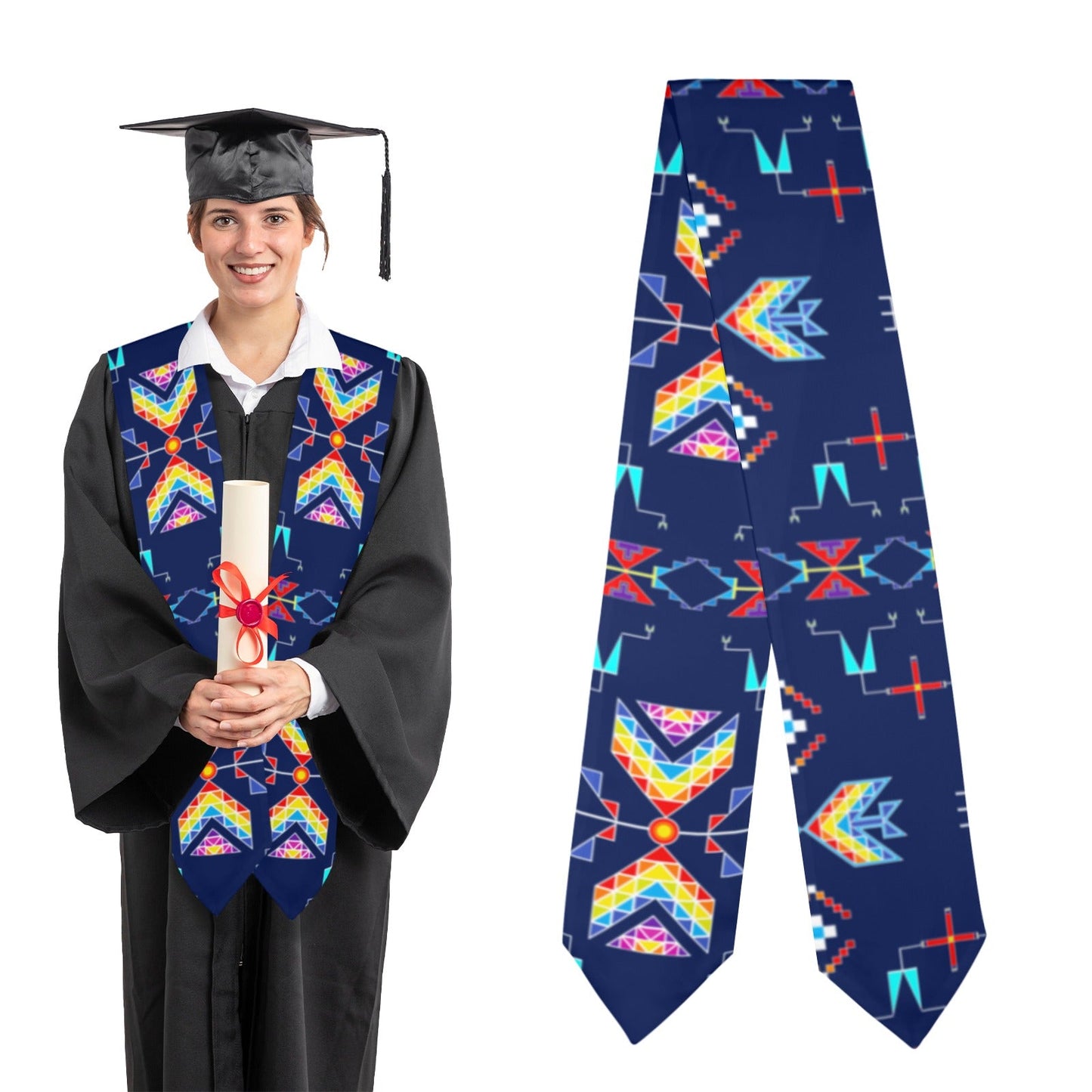 Rainy Chief Rainbow Night Lake Graduation Stole