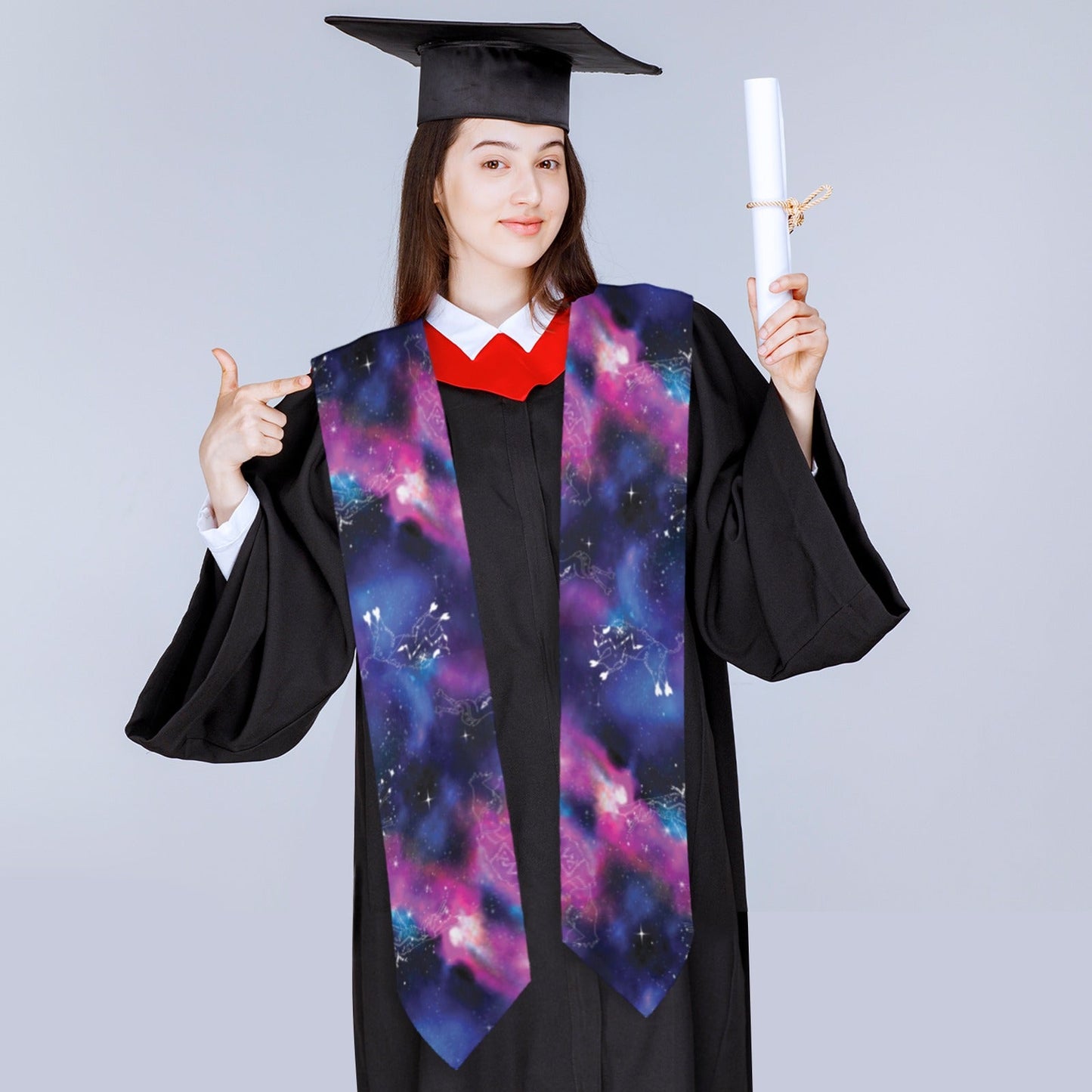 Animal Ancestors 1 Blue and Pink Graduation Stole