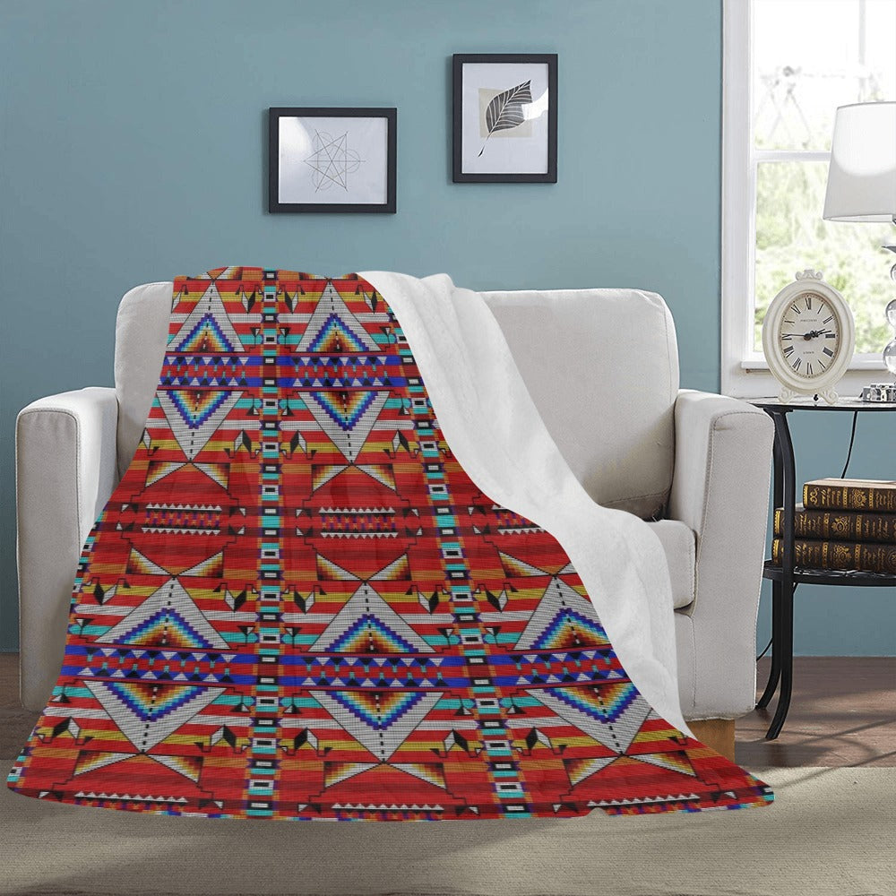 Medicine Blessing Red X-Large Micro Fleece Blanket